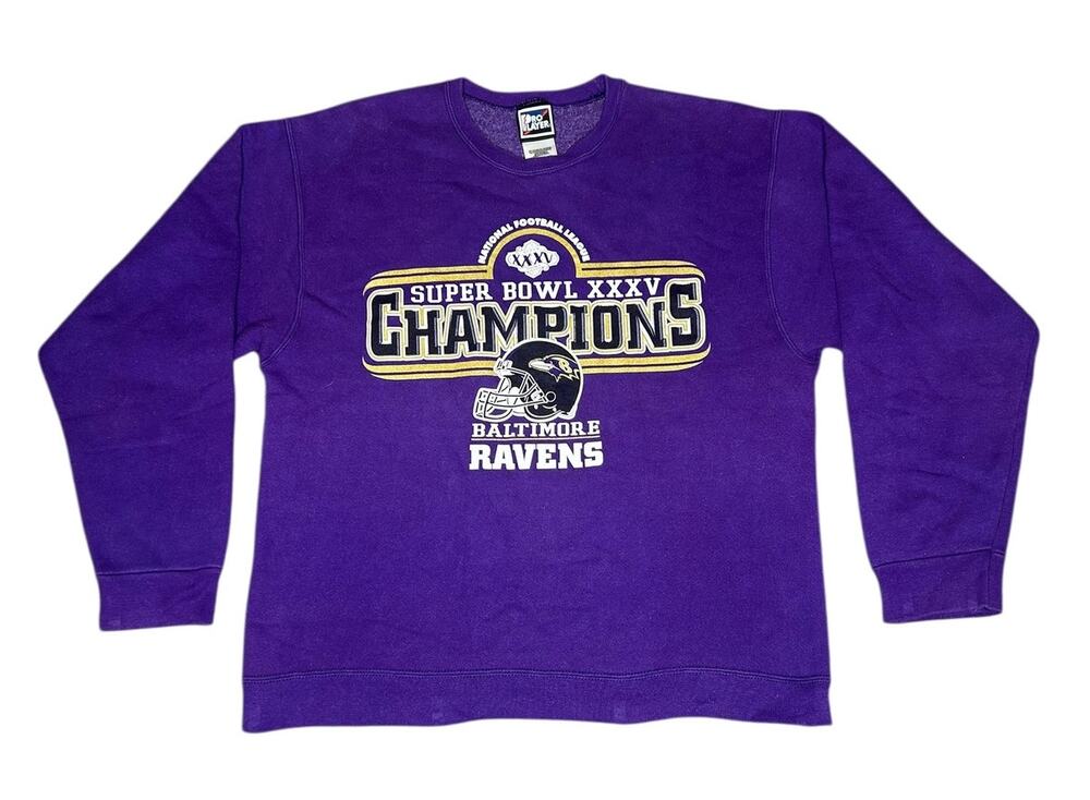 Vintage Pro Player Baltimore Ravens NFL Super Bowl Champions Sweatshirt
